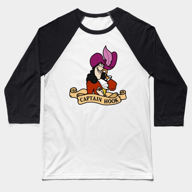 Captain Hook Baseball T-Shirt by SimplePeteDoodles